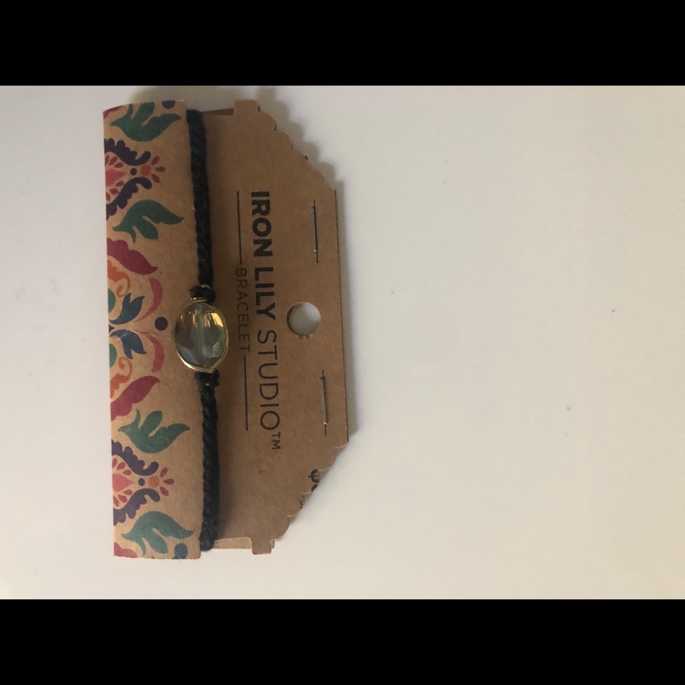 Iron lily black and blue woven happiness bracelet